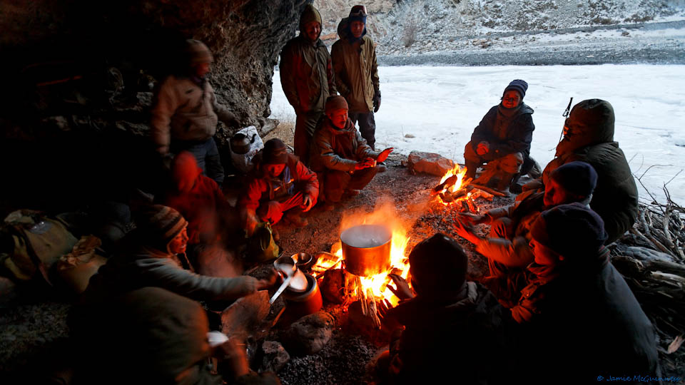 Cave camping on the Chadar