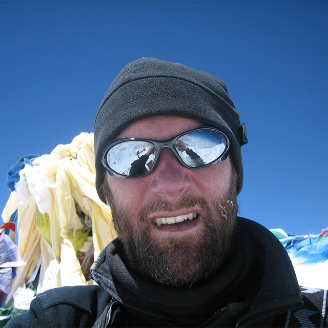 Andy Falgate on the summit of Everest